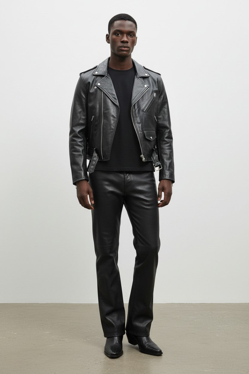 LEATHER BIKER JACKET