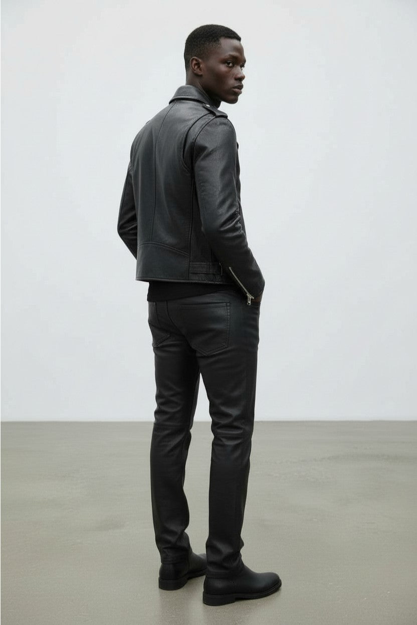 LEATHER BIKER JACKET