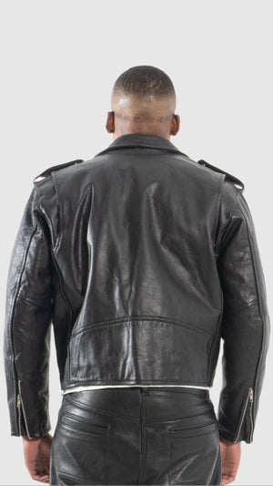 LEATHER BIKER JACKET