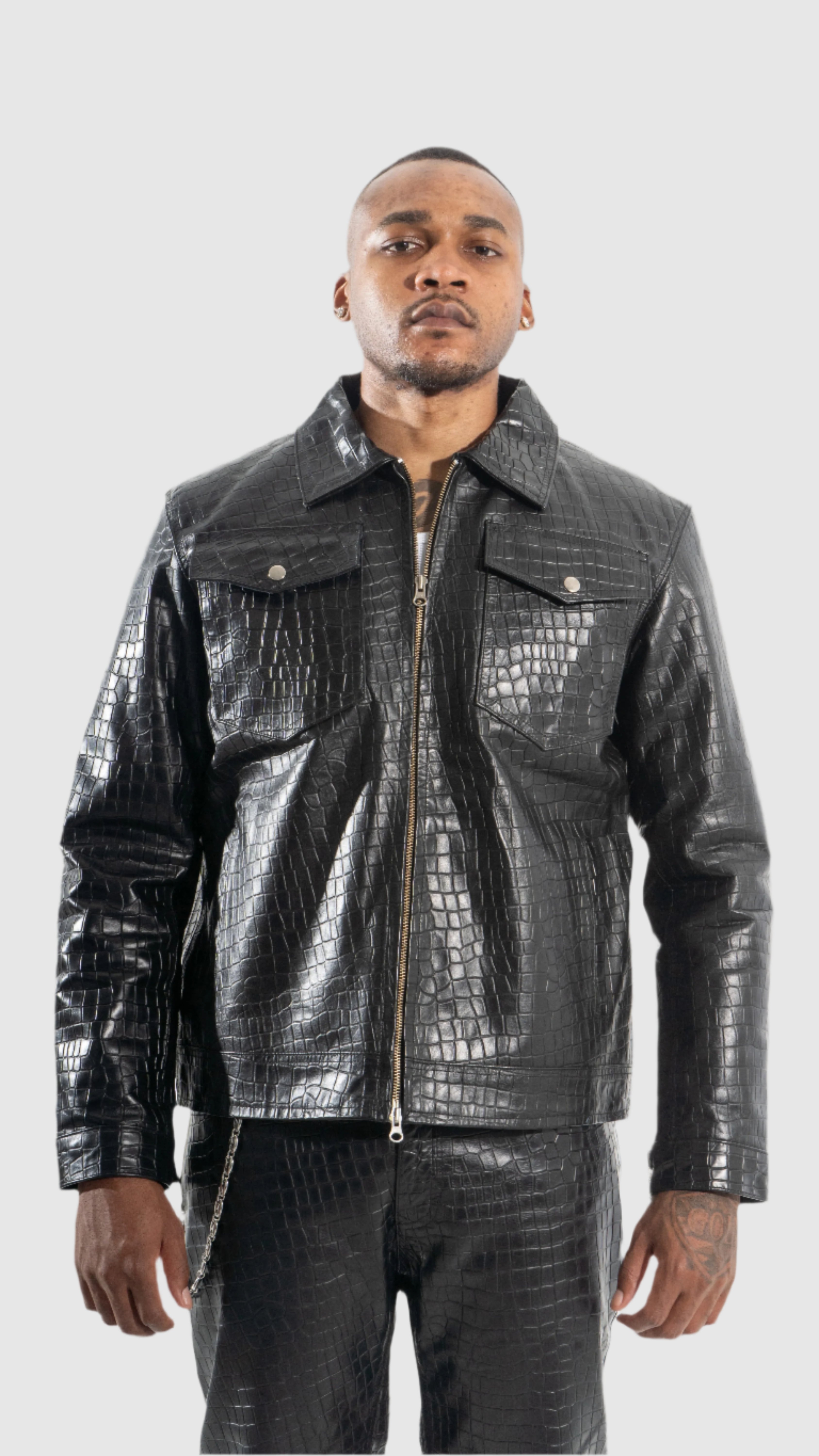 CROC SKIN WORKER JACKET