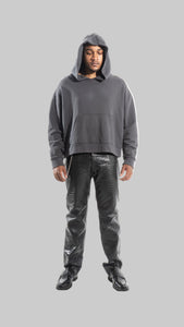 LEATHER PATCH HOODIE
