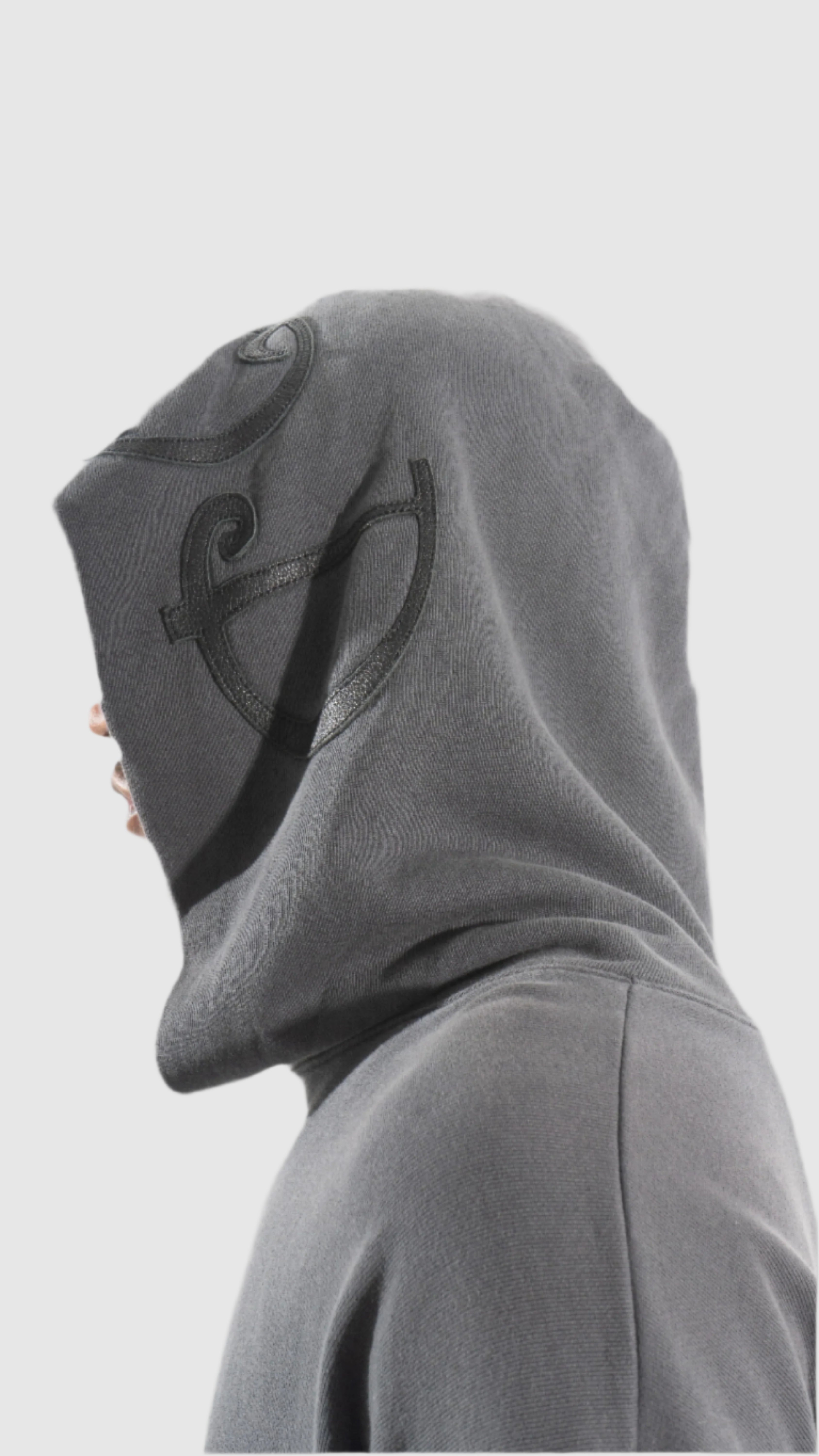 LEATHER PATCH HOODIE