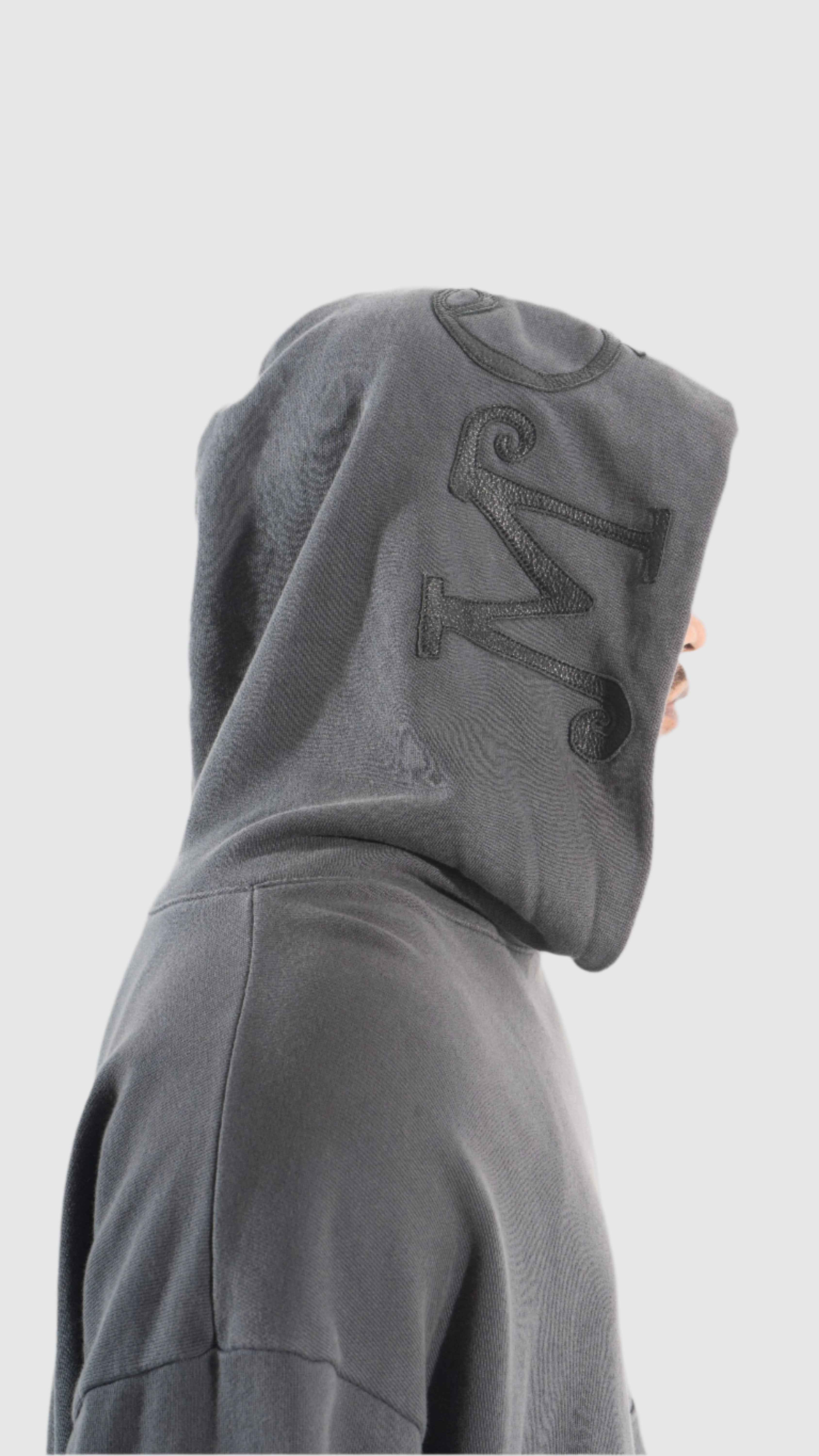 LEATHER PATCH HOODIE