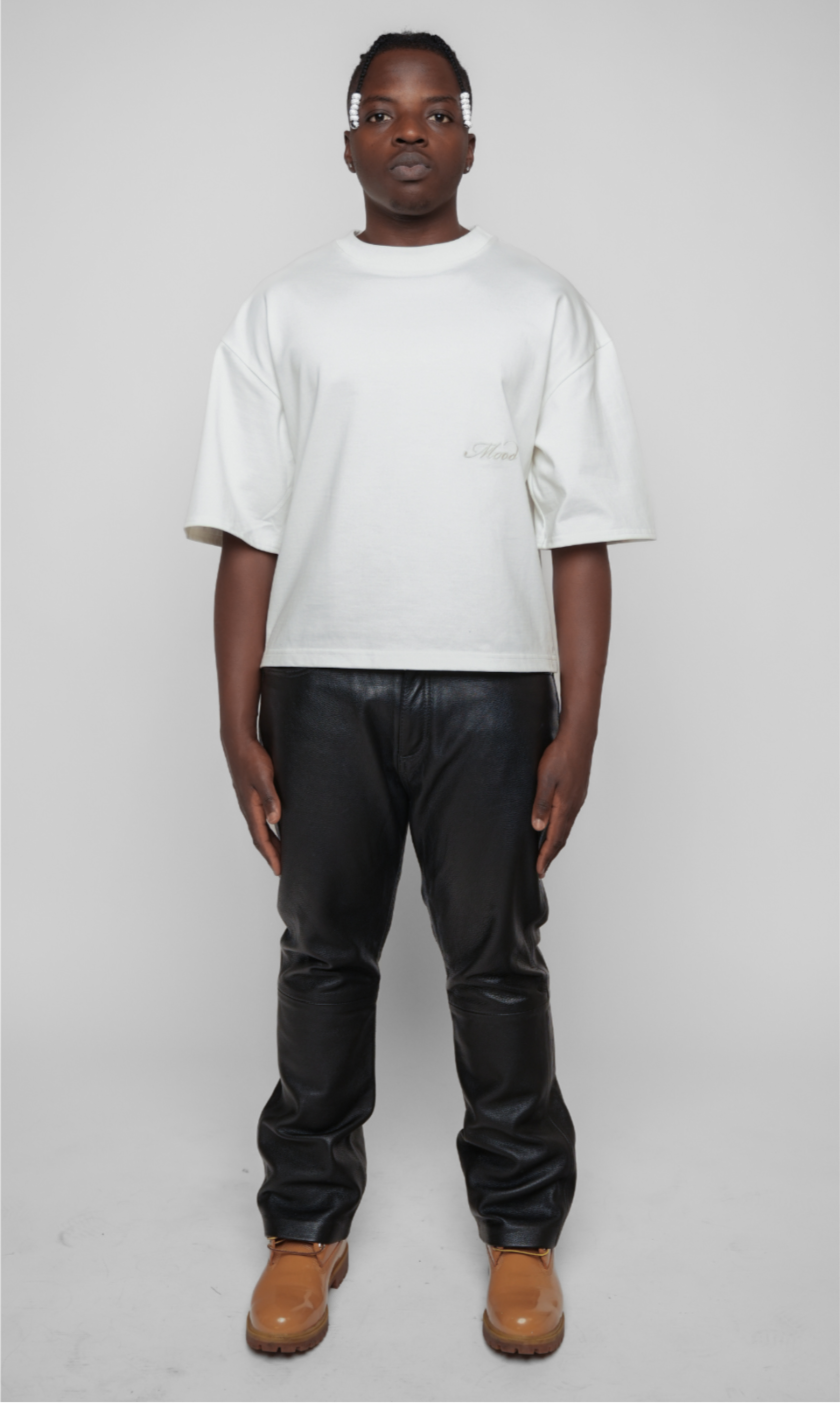 LEATHER FLARE PANTS