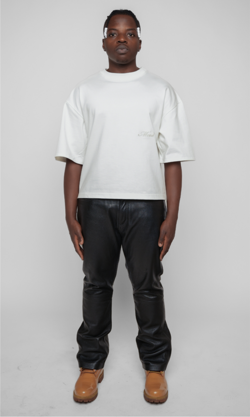 LEATHER FLARE PANTS