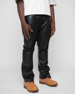 LEATHER FLARE PANTS