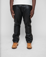 LEATHER FLARE PANTS