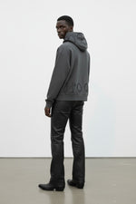 LEATHER PATCH HOODIE